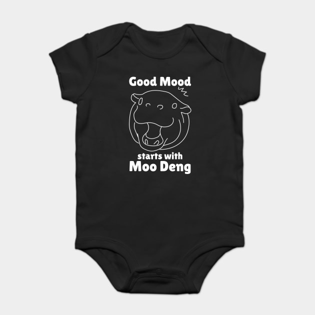 Good Mood Starts With Moo Deng Baby Bodysuit by The WYLD Tribe